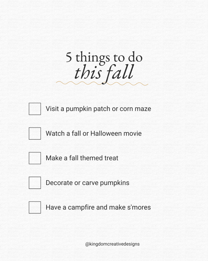 5 things to do this fall
